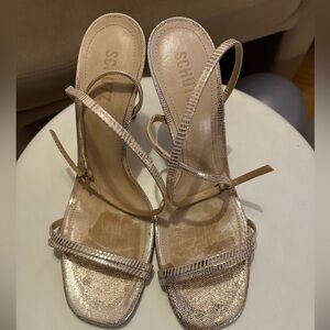 SCHUTZ Women's Metallic Strappy Heels